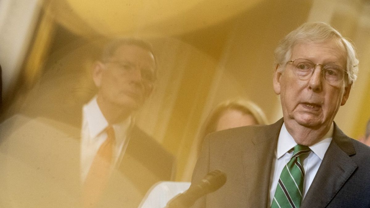 Mitch McConnell während einer Pressekonferenz in Washington