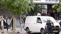 Emergency services attend to the scene at Erasmus Medical Center, Rotterdam, the Netherlands, Thursday Sept. 28, 2023. 
