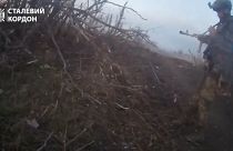 Video showing Ukrainian troops in Bakhmut region.