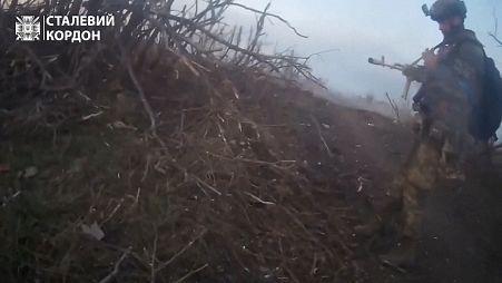 Video showing Ukrainian troops in Bakhmut region.