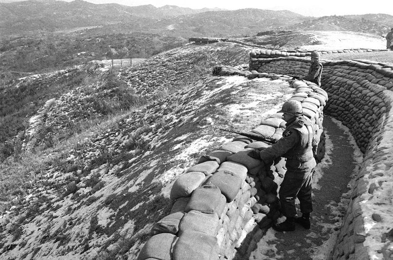 Amerikai sánc a koreai demilitarizált övezet peremén, 1968 februárjában