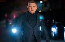 Former Prime Minister Robert Fico arrives to his party's headquarters after polling stations closed for an early parliamentary election, in Bratislava, Slovakia, Sep 30, 2023