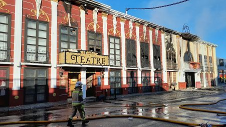 is handout photograph taken and released on October 1, 2023 by the 112 Emergency Services of the Murcia Region shows firefighters entering the Teatre nightclub