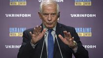 Alto Representante da União Europeia para os Negócios Estrangeiros e Política de Segurança, Josep Borrell, na conferência de imprensa em Kiev, Ucrânia, 1 Outubro 2023