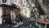 Сгоревший интерьер ночного клуба в Мурсии, где в результате пожара погибли по меньшей мере 13 человек, 1 октября 2023 года. 