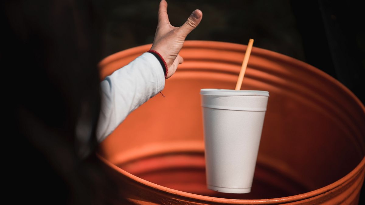 Polystyrene cups are one of the items that have been banned. 