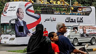 Des partisans du président égyptien al-Sisi font campagne