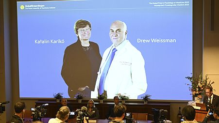 A stockholmi Karolinska Egyetemen bejelentik Karikó Katalin és Drew Weissman Nobel-díját
