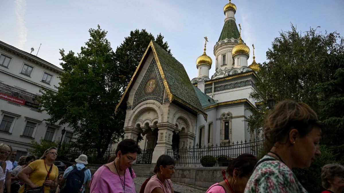 Iglesia ortodoxa de San Nicolás el Maravilloso en Sofía, Bulgaria. 