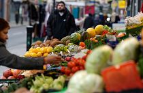 A vegetable stall, London.