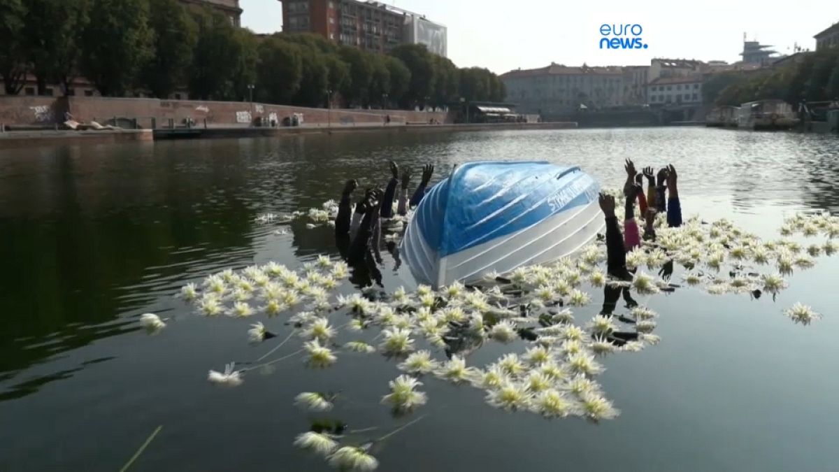 Art installation in Milan commemorates the 10th anniversary of the shipwreck in Lampedusa. 