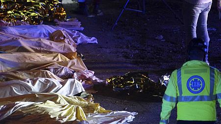 Corpos de vítimas do acidente
