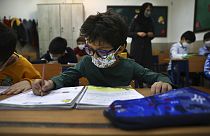 مدرسة ابتدائية في طهران، إيران، الاثنين، 11 أبريل 2022.