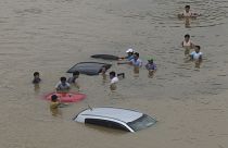 فيضان بعد هطول أمطار غزيرة في سيول، كوريا الجنوبية.