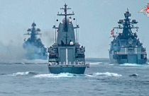 Foto de parte da frota russa do Mar Negro divulgada em julho de 2023