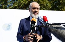 Albanian Prime Minister Edi Rama spoke to journalist upon arrival at the European Political Community in Granada, Spain.