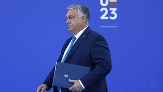 El primer ministro húngaro, Viktor Orban, llega a la segunda jornada de la Cumbre de Europa en Granada, España, el viernes 6 de octubre de 2023.