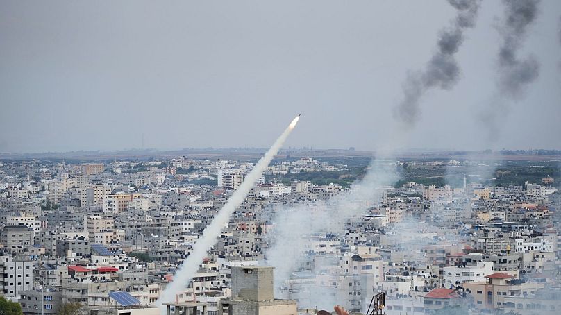 راکت‌های پرتابی از غزه به سمت اسرائیل