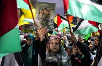 Manifestação de apoio ao Hamas em Beirute, Líbano