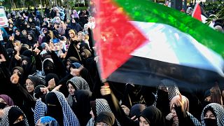 Thousands march in Istanbul in support of Palestinians