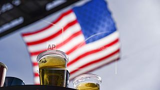 La bière devant le drapeau américain
