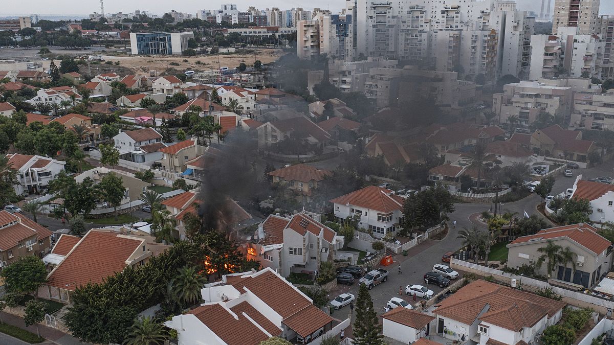 سقوط صواريخ الفصائل الفلسطينية على عسقلان جنوب إسرائيل. 2023/10/07