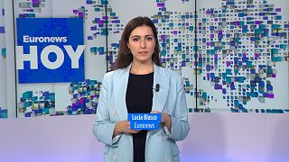 Lucía Blasco presentando Euronews Hoy