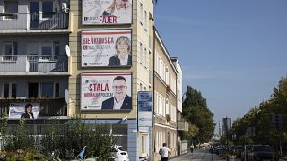 Предвыборные плакаты на улицах польских городов