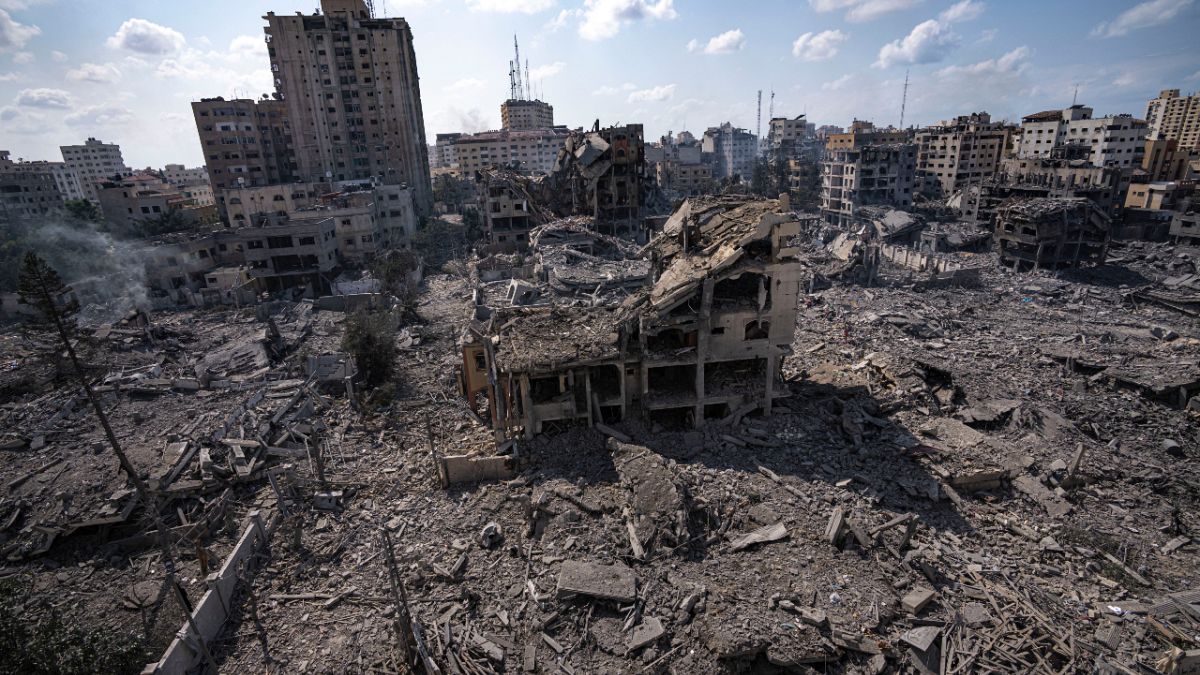 Un quartier de Gaza après une frappe aérienne israélienne