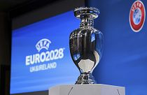 Az EB-trófea az UEFA székházában