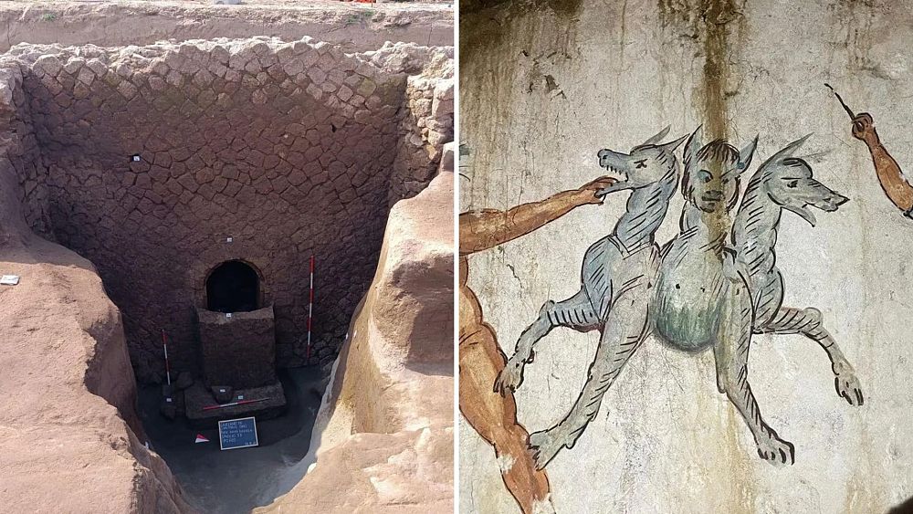 “Tomba di Cerbero” di 2.000 anni fa con splendidi dipinti scoperti in Italia