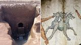 An exceptional chamber tomb in perfect condition was discovered within cultivated land in the municipality of Giugliano in Campania. 
