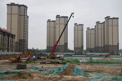 A construction site of residential buildings by Chinese developer Country Garden is pictured in Tianjin, in China, on August 18, 2023.