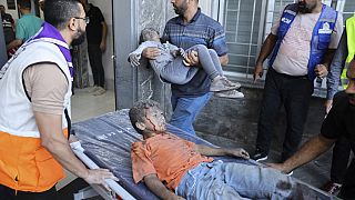 Раненые палестинские дети в больнице Газы