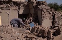 Un hombre busca entre los escombros esta semana tras el terremoto del sábado en la provincia de Herat, en Afganistán. 
