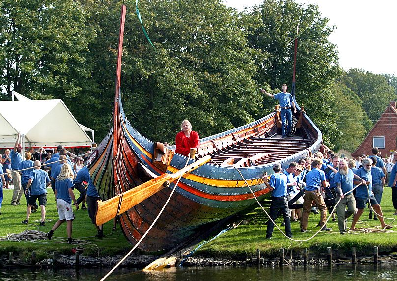 Viking culture is still celebrated across northern Europe. Here in Denmark, in 2004 builders reconstructed a Viking sailing vessel.