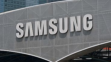 The logo of Samsung Electronics at the company's headquarters in Suwon, South Korea.