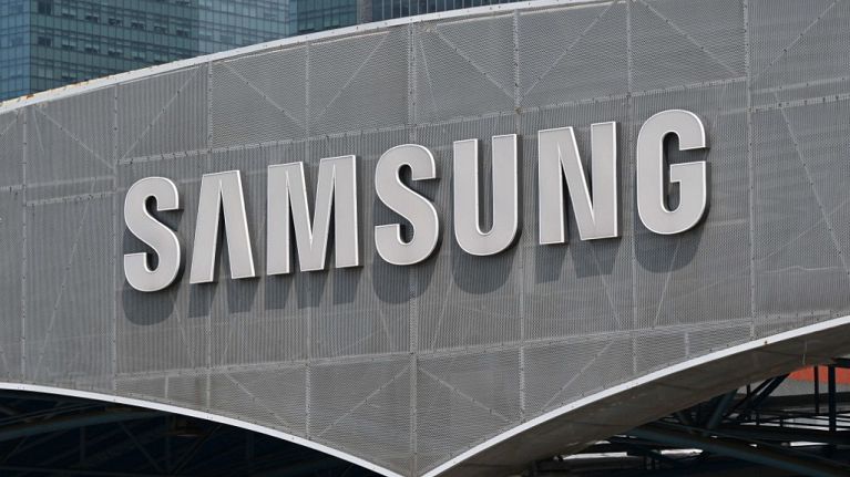 The logo of Samsung Electronics at the company's headquarters in Suwon, South Korea.