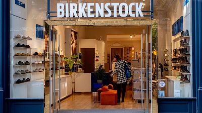 The entrance to a Birkenstock store, Oct. 4, 2023, in Frankfurt, Germany. 