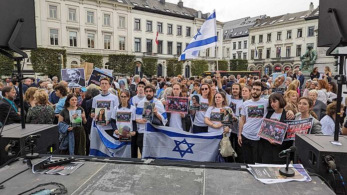 'Please help us get them out': Israeli hostages' relatives call for their release in Brussels rally