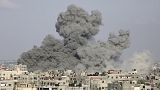 Smoke rises following Israeli airstrikes in Rafah, southern Gaza Strip on Thursday, Oct. 12, 2023.