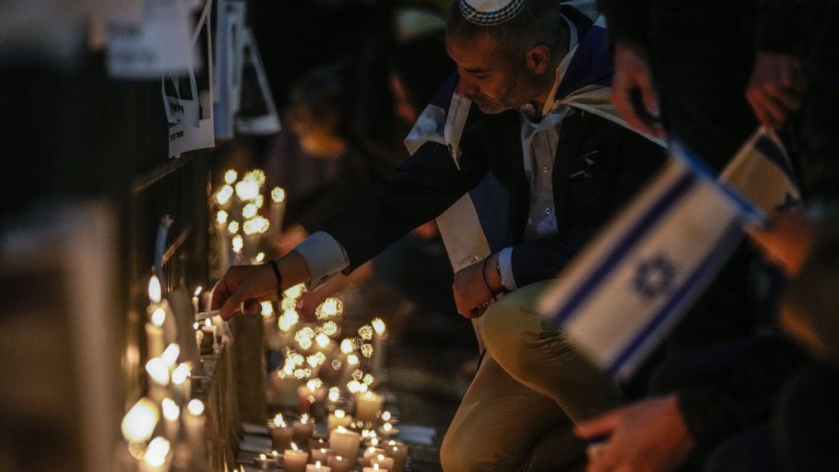 Hommage aux victimes des tueries du Hamas à Santiago, Chili, le 11 octobre 2023