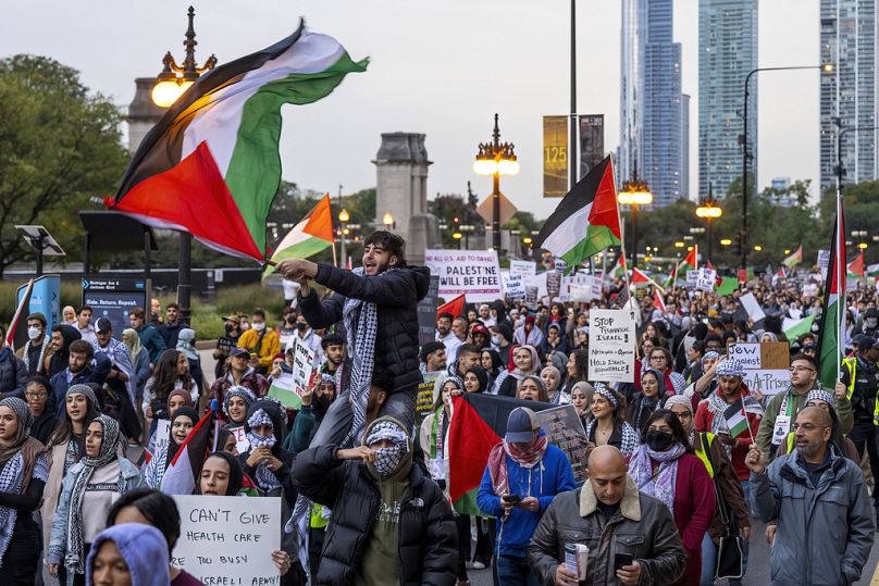 Manifestazione pro-Palestina a Chicago