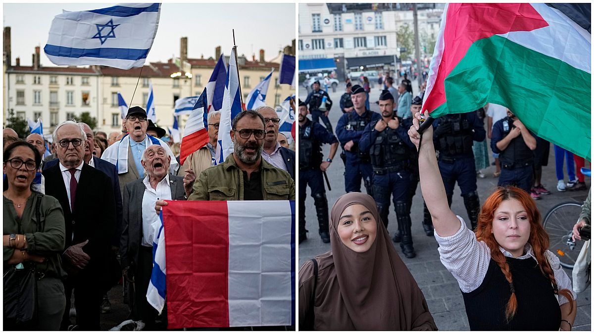 Manifestação pró-Israel em Lyon e outra pró-Palestina em Marselha