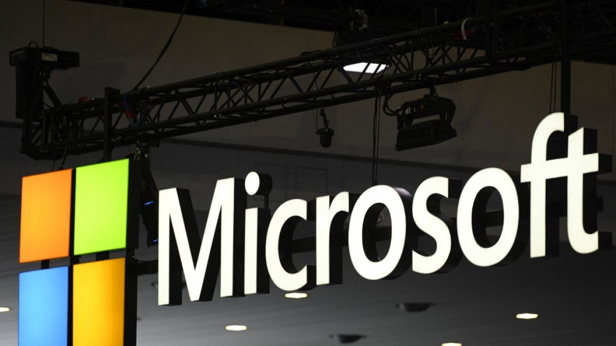Logo of US multinational technology corporation Microsoft.