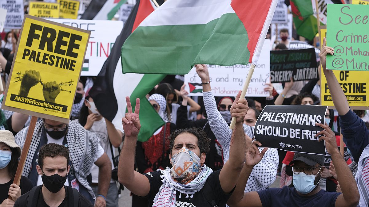 مظاهرة مؤيدة لفلسطين في لوس أنجلوس، الولايات المتحدة
