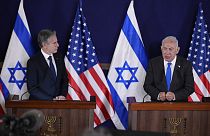 Antony Blinken y Benjamín Netanyahu comparecen juntos en octubre de 2023.