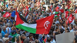 Guerre Israël-Hamas : des Tunisiens manifestent pour les Palestiniens