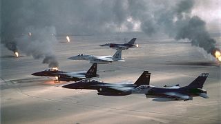 جنگنده های نیروی هوایی آمریکا در منطقه پرواز ممنوع بر فراز عراق گشت زنی می کنند