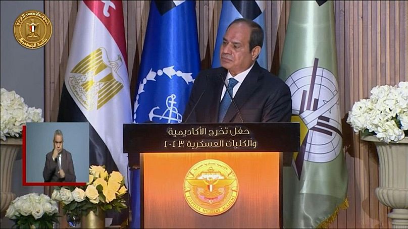 الرئيس المصري عبد القتاح السيسي خلال كلمته